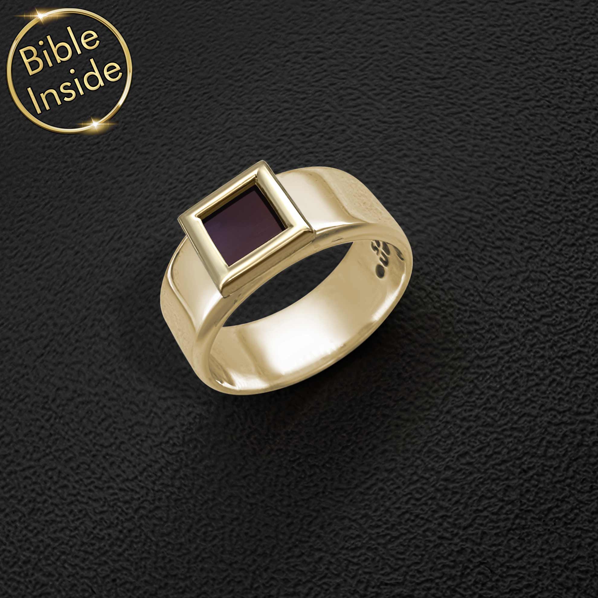 

Men's Rings With Bible Verses Silver Band With New Testament Inside From Nano Jewelry